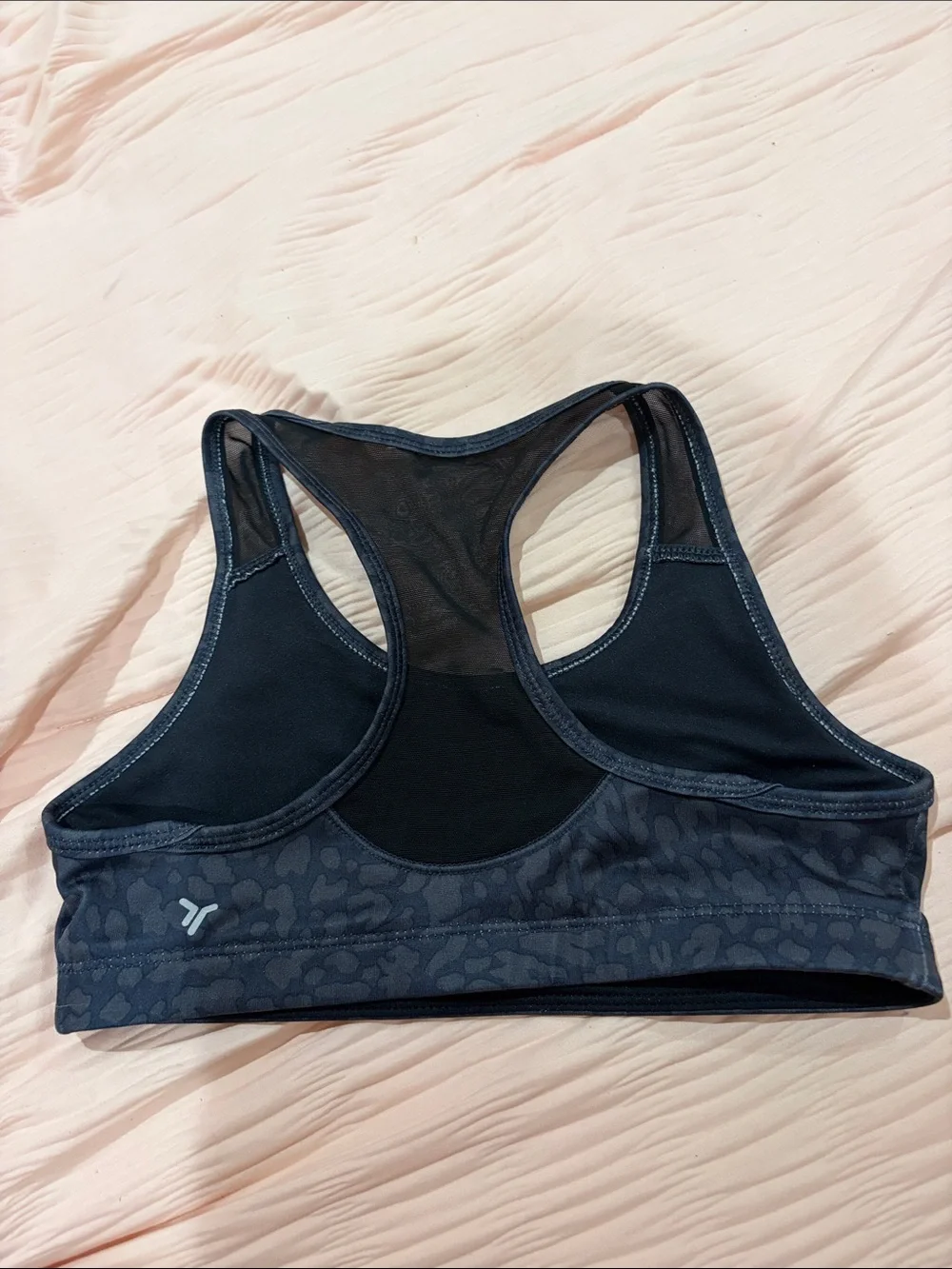 old navy racerback sports bra black cheetah print girls M (8)